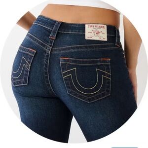 True Religion Blue Skinny Jeans with Embroidered Back